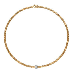 FOPE 18K Gold Solo Diamond Pave Necklace