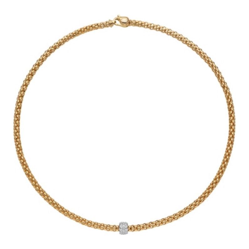 FOPE 18K Gold Solo Diamond Pave Necklace