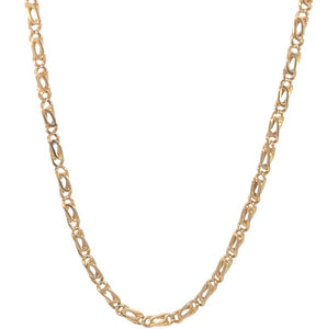 Estate 14K Yellow Gold 18" Solid Fancy Link Chain