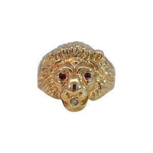 Estate 10K Lion Ring