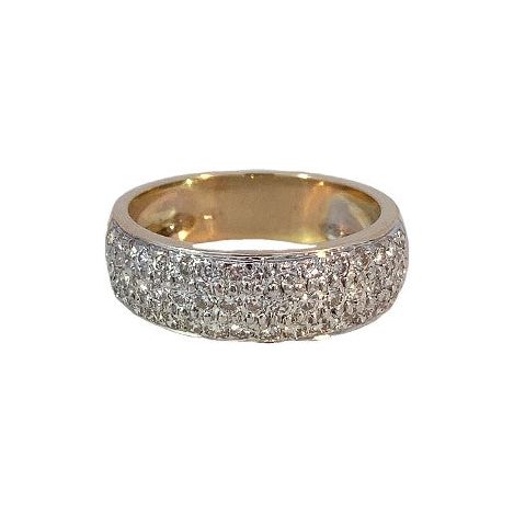 Estate 14K Two-Tone Wide Diamond Band