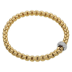 FOPE 18K Gold Eka Diamond Pave Flex'It Bracelet