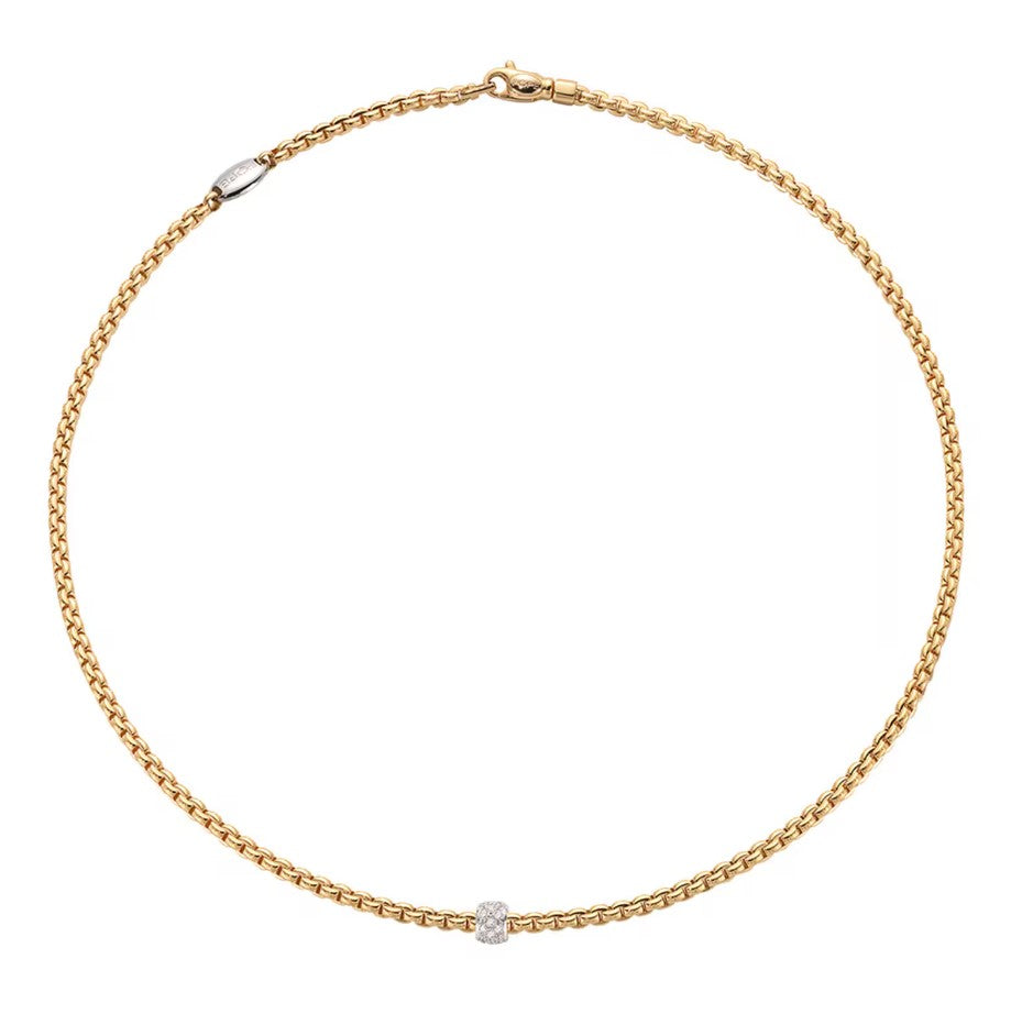 FOPE 18K Gold Eka Tiny Diamond Pave Necklace