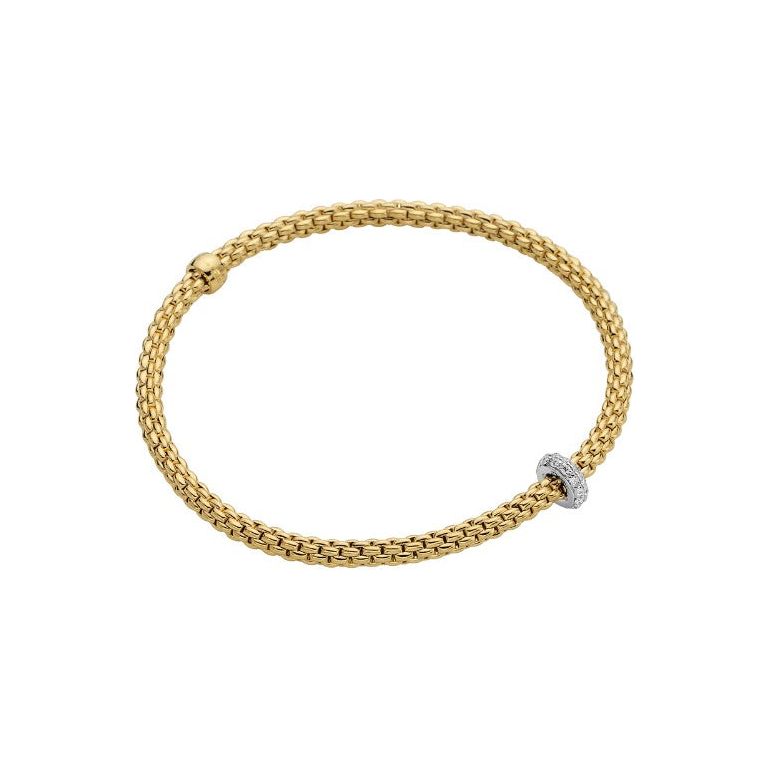 FOPE 18K Gold Prima Diamond Pave Flex'It Bracelet