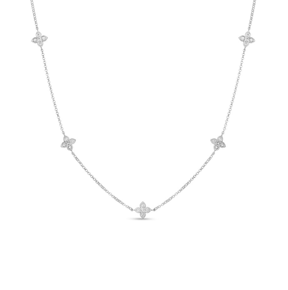 Roberto Coin 18K White Gold Diamond by the Yard Necklace
