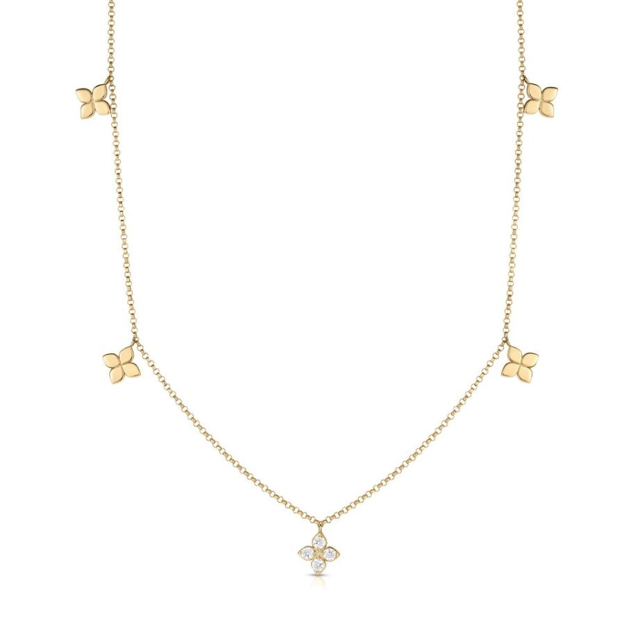 Roberto Coin 18K Gold Diamond by the Inch 5-Station Necklace