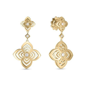 Roberto Coin 18K Gold Palazzo Ducale Satin Diamond Dangle Earrings