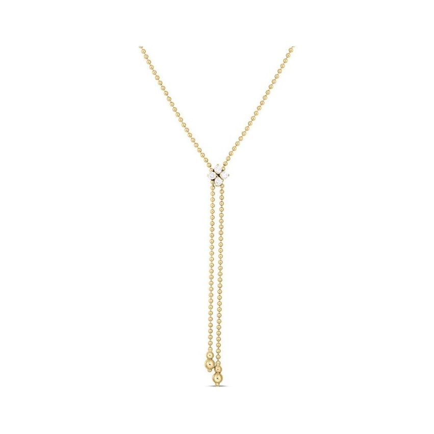 Roberto Coin 18K Yellow Love in Verona Diamond Zipper Necklace