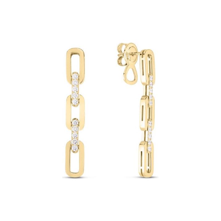 Roberto Coin 18K Gold Diamond Link Navarra Drop Earrings