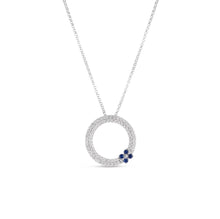 Load image into Gallery viewer, Roberto Coin 18K White Gold Diamond &amp; Sapphire Love in Verona Necklace
