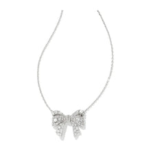 Load image into Gallery viewer, Kendra Scott Krista Bow Pendant Necklace in White Mix
