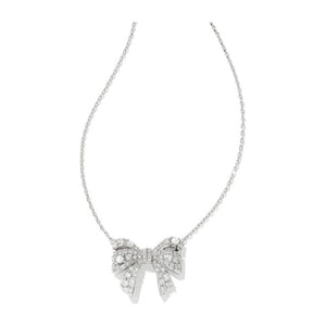 Kendra Scott Krista Bow Pendant Necklace in White Mix