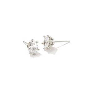 Kendra Scott Silver Cailin Studs in White CZ