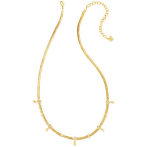 Kendra Scott Gold Gracie Chain Necklace in White CZ