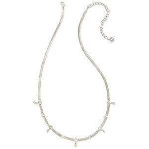 Kendra Scott Silver Gracie Chain Necklace in White CZ