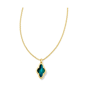 Kendra Scott Gold Abbie Necklace in Teal Tiger's Eye