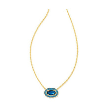 Load image into Gallery viewer, Kendra Scott Elisa Gold Crystal Necklace in Sea Blue Illusion
