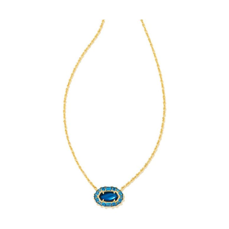 Kendra Scott Elisa Gold Crystal Necklace in Sea Blue Illusion