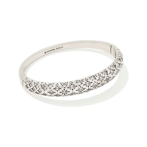 Kendra Scott Silver Holland Bangle in White Crystal