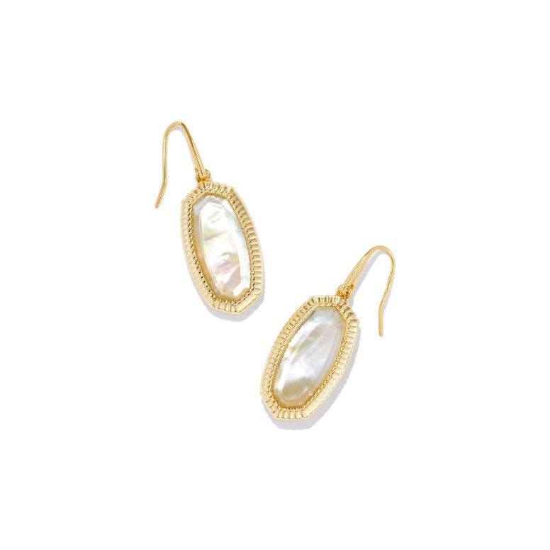 Kendra Scott Dani Gold Frame Drop Earrings In Golden Abalone