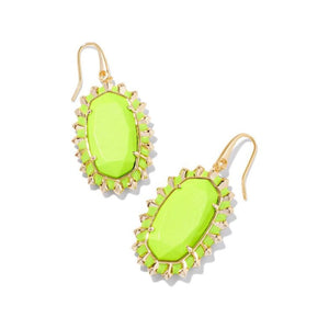 Kendra Scott Dani Gold Color Burst Drop Earrings in Chartreuse Magnesite