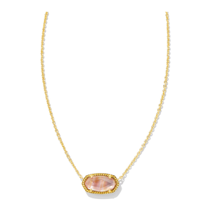 Kendra Scott Elisa Gold Necklace in Light Pink Iridescent Abalone