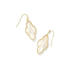 Kendra Scott Gold Abbie Pave Frame Drop Earrings