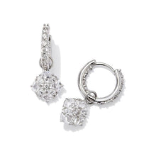 Load image into Gallery viewer, Kendra Scott Silver Dira Huggies in White Crystal
