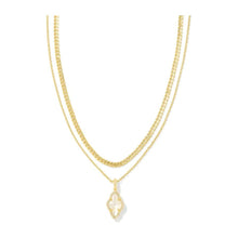 Load image into Gallery viewer, Kendra Scott Gold Abbie Pave Frame Multi-Strand Pendant Necklace
