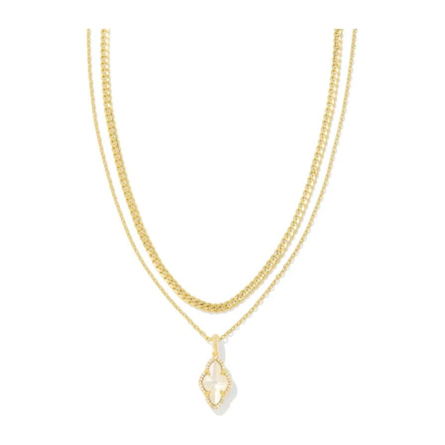 Kendra Scott Gold Abbie Pave Frame Multi-Strand Pendant Necklace