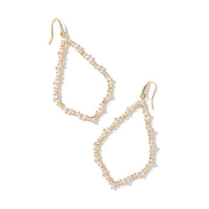 Kendra Scott Sophee Open Frame Earrings in White Crystal