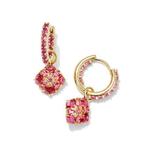 Load image into Gallery viewer, Kendra Scott Gold Dira Huggies in Pink Crystal
