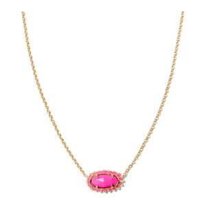 Kendra Scott  Elisa Gold Color Burst Necklace in Neon Pink Magnesite