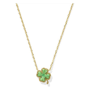 Kendra Scott Clover Necklace in Lime Green Magnesite