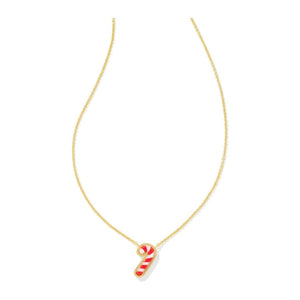 Kendra Scott Gold Candy Cane Necklace in Ivory Mother of Pearl