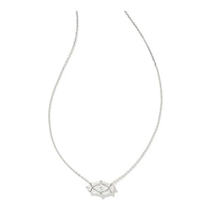 Kendra Scott Lindy Rae Elisa Silver Pendant Necklace in White Crystal