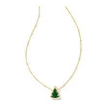 Load image into Gallery viewer, Kendra Scott Gold Holiday Tree Necklace in Green Quartzite
