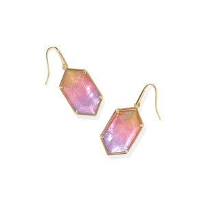 Kendra Scott Hallie Gold Drop Earring in Sunrise Watercolor Illusion