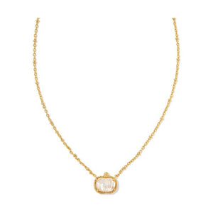 Kendra Scott Gold Pumpkin Necklace in Ivory Mother of Pearl