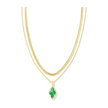 Load image into Gallery viewer, Kendra Scott Gold Abbie Pave Frame Multi-Strand Pendant Necklace
