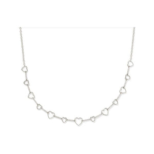 Kendra Scott Haisley Heart Strand Necklace in White Crystal