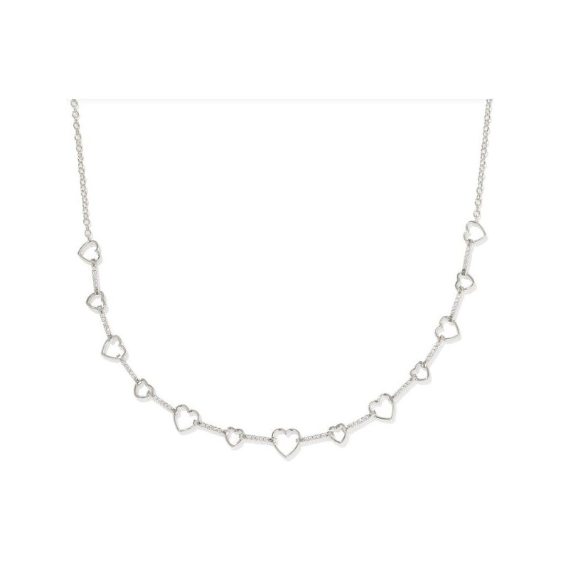 Kendra Scott Haisley Heart Strand Necklace in White Crystal