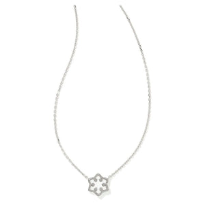 Kendra Scott Gold Snowflake Necklace in White Kyocera Opal