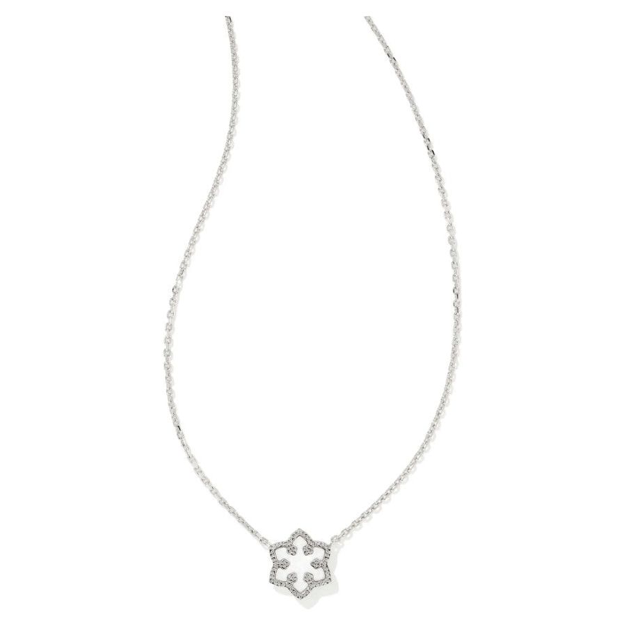 Kendra Scott Gold Snowflake Necklace in White Kyocera Opal