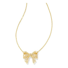 Load image into Gallery viewer, Kendra Scott Krista Bow Pendant Necklace in White Mix
