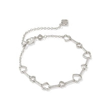 Load image into Gallery viewer, Kendra Scott Haisley Delicate Heart Chain Bracelet In White Crystal
