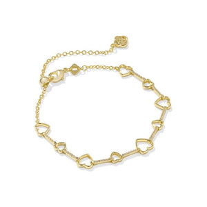 Kendra Scott Haisley Delicate Heart Chain Bracelet In White Crystal