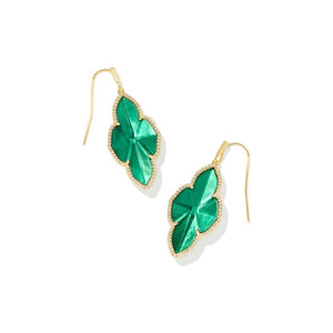 Kendra Scott Gold Abbie Pave Frame Drop Earrings