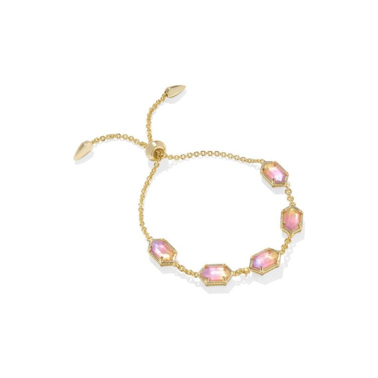 Kendra Scott Hallie Gold Chain Bracelet in Sunrise Watercolor Illusion