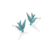 Load image into Gallery viewer, Kendra Scott Melody Bird Stud Earrings in Teal Crystal
